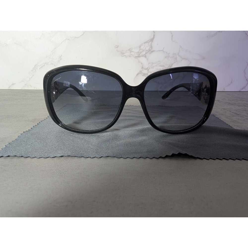 Gucci GG 3578/S Gold Interlocking G Crystal Hardware Black Gradient Sunglasses